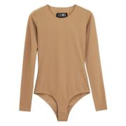 MM6 Maison Margiela Casual Ribbstickad Body Suit Brown, Dam