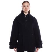 Victoria Beckham Stilren Pea Coat för Kvinnor Black, Dam