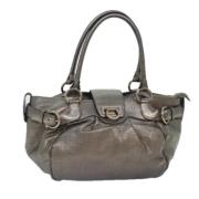 Salvatore Ferragamo Pre-owned Pre-owned Laeder handvskor Gray, Dam