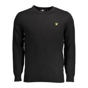 Lyle & Scott Svart långärmad rund hals tröja Black, Herr