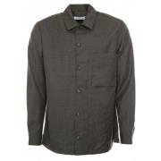 Samsøe Samsøe Återvunnen Ull Overshirt med Krage Gray, Herr