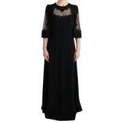 Dolce & Gabbana Svart Blommig Maxiklänning Black, Dam