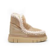 Mou Shearling och Läder Ankelboot Beige, Dam