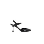 Jimmy Choo Svart Lackläder Slingback Klackar Black, Dam