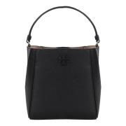 Tory Burch Elegant Bucketväska med Logodetalj Black, Dam