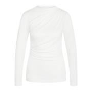 Bruuns Bazaar Draped Blus Topp Snövit White, Dam