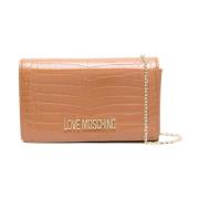 Love Moschino Krokodileffekt Beige Clutchväska Beige, Dam