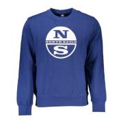 North Sails Blå Långärmad Sweatshirt med Tryck Blue, Herr