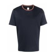 Paul Smith Blå Randig Ekologisk Bomull T-Shirt Blue, Herr