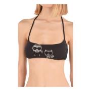 Karl Lagerfeld Choupette Bikini Top Black, Dam