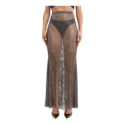 Santa Brands Maxi Mesh Kristallprydd Kjol Black, Dam