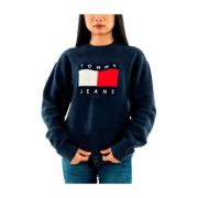 Tommy Hilfiger Melange Flag Sweater Blue, Dam