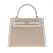 Hermès Vintage Pre-owned Canvas handvskor Beige, Dam