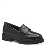 Tamaris Klassisk läderloafer Black, Dam