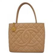 Chanel Vintage Pre-owned Laeder chanel-vskor Beige, Dam