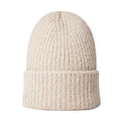 Acne Studios Ullblandning Beanie Mössa Beige, Dam