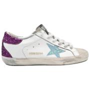 Golden Goose Superstar White Skyblue Star Purple Glitter White, Dam