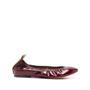 Lanvin Burgundy Ballerina Skor Brown, Dam