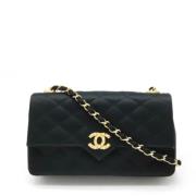 Chanel Vintage Pre-owned Satin chanel-vskor Black, Dam