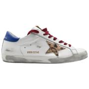 Golden Goose Vit Leopard Bordeaux Sneakers Multicolor, Herr