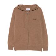 MC2 Saint Barth Beige Ull Hoodie med Logotyp Beige, Herr