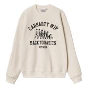 Carhartt Wip Texturerad Basics Sweatshirt med Grafiskt Tryck Beige, He...