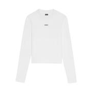 Jacquemus Långärmad Gros Grain T-shirt White, Dam