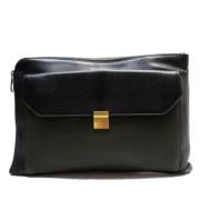 Bottega Veneta Vintage Pre-owned Laeder kuvertvskor Black, Dam