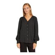 RUE de Femme Stilig Svart Skjorta med Smock Manschetter Black, Dam