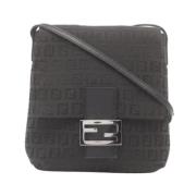 Fendi Vintage Pre-owned Canvas axelremsvskor Black, Dam