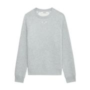 Zadig & Voltaire Grå Sweatshirt med Vingar och Strass Gray, Dam