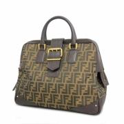 Fendi Vintage Pre-owned Canvas handvskor Brown, Dam