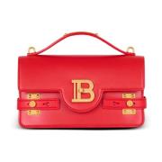 Balmain Slät läder B-Buzz 24 väska Red, Dam