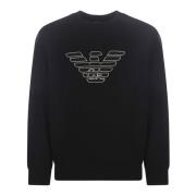 Emporio Armani Navy Blue Double Jersey Eagle Logo Sweatshirt Black, He...