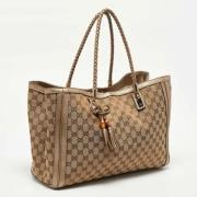 Gucci Vintage Pre-owned Canvas gucci-vskor Beige, Dam