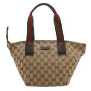 Gucci Vintage Pre-owned Canvas handvskor Beige, Dam