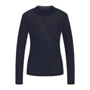 RUE de Femme Mörkblå Roll Neck Blus Blue, Dam