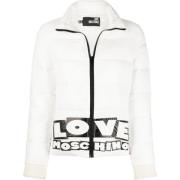 Love Moschino Kräm quiltad pufferjacka White, Dam