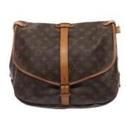 Louis Vuitton Vintage Pre-owned Canvas axelremsvskor Brown, Dam