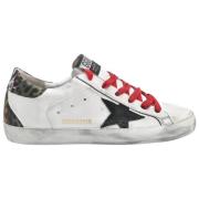 Golden Goose Superstar White Black Star Multicolor Leopard Sneakers Wh...