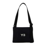 Y-3 Svart Tyg Crossbody Sacoche Väska Black, Herr