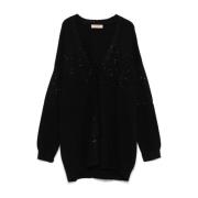 Twinset Svart Cardigan Sweater Black, Dam