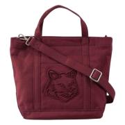 Maison Kitsuné Fox Head Liten Tote Väska Pink, Dam