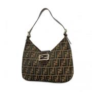 Fendi Vintage Pre-owned Canvas axelremsvskor Black, Dam