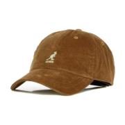 Kangol Böjd Corduroy Baseballkeps med Justerbar Stängning Brown, Herr