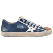 Golden Goose Blå Jeans Vit Stjärna Sneakers Blue, Dam