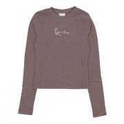 Karl Kani Signature Long Sleeve Crewneck T-shirt Gray, Dam