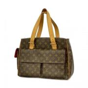 Louis Vuitton Vintage Pre-owned Canvas axelremsvskor Brown, Dam