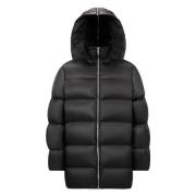 Moncler Svarta Rockar med Avtagbar Huva och Dragkedja Black, Dam