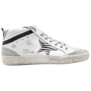 Golden Goose Vit Grå Zebra Mid Star Sneakers White, Herr